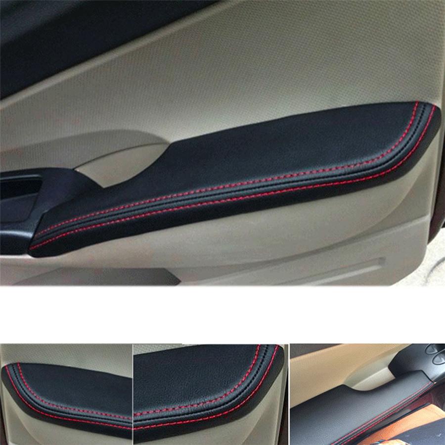 Для Honda Civic 8-го поколения 2006 2007 2008 2009 2010 2011 2 шт. Накладка на панель подлокотника задней двери автомобиля из микрофибры
