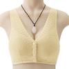 Large Size New Lace Front Buckle Underwear Women's Soft Cotton Insertable Vest Type No Steel Ring Bra