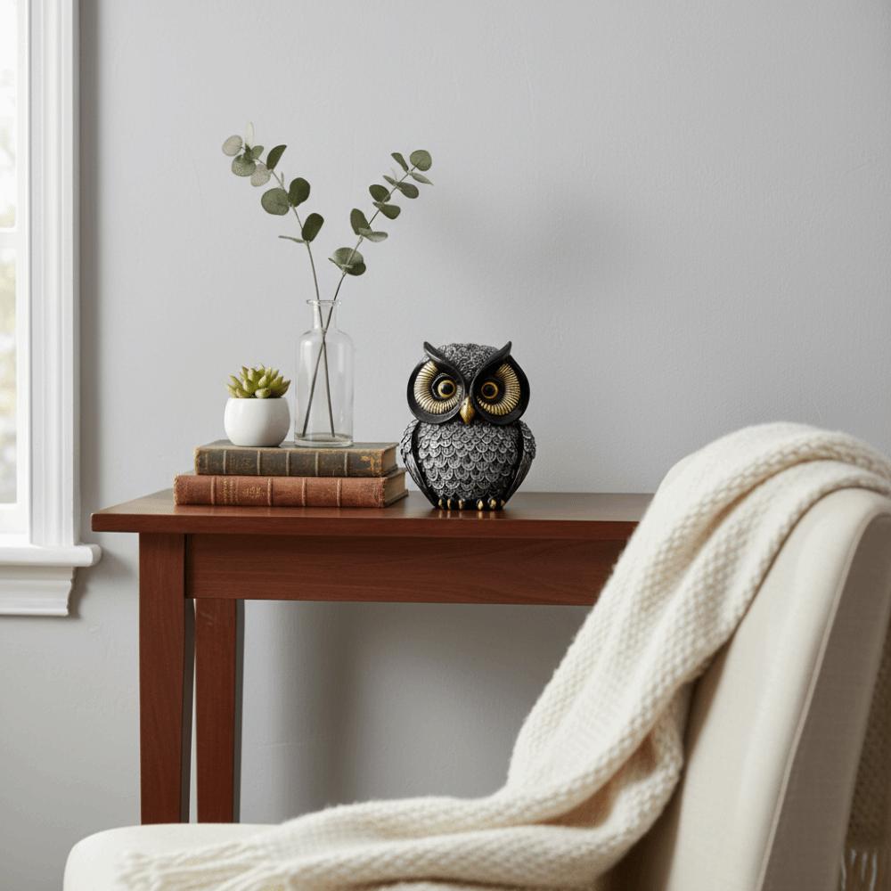 Поделки Смола Статуэтка Совы Ручной работы Винтажная Фигурка Совы Очаровательная Фигурка Животного Книжная полка
