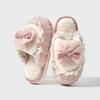 Любовь бант плюшевые тапочки 2025 осень и зима новый дом теплые толстые нескользящие хлопковые тапочки пара