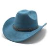Ethnic Style Suede Western Cowboy Hat Woolen Jazz Top Hat Men And Women'S Ethnic Style Autumn And Winter Felt Hat Big Eaves Hat