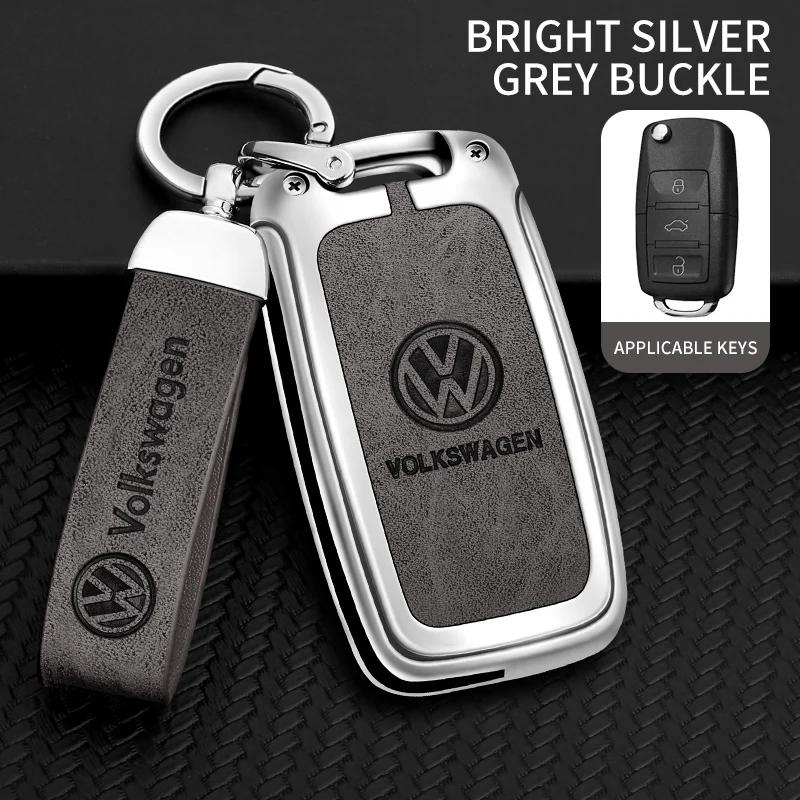 Car TPU Zinc Alloy Key Case Bag Car KeyChain Metal Key Shell For Volkswagen VW Polo Tiguan Golf 4 5 Jetta Beetle Scirocco Passat