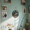 JIT 1pc 2D Flat Classic Fishing Sign Round Wooden Decorative Plaque & Statues, Summer Decor, Suitable for Home, Beach House, Garage, Man Cave - Ideal
