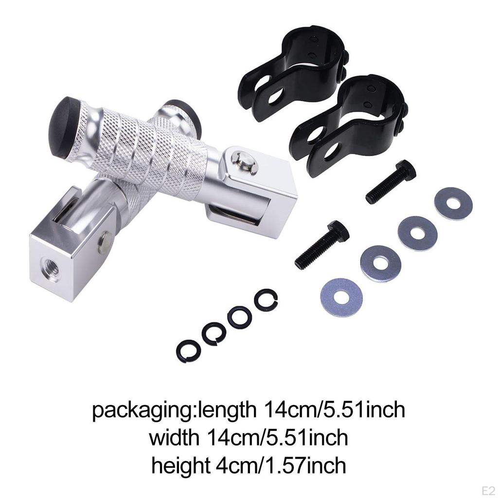 2 Pieces Motorcycle Footrests Pedal Board Compatibility 8mm Mounting Bolt Foot Pegs Fittings Easy