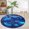 Роскошный узор из голубых роз Круглая форма Напольные коврики Кухонный коврик-дорожка для прихожей Ковер для спальни Гостиной Мягкий ковер Нескользящий ковер