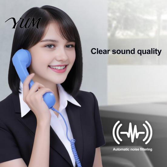 Long Cord Telephone Handset Vintage Receiver for Cell Phone, 3.5mm Type-C Wired Universal Retro Phone Handset, Smartphone Handheld Accessory