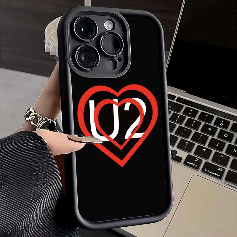 Чехол для телефона iPhone 17 Air 16E 15 16 Pro Max U-U2 Обложка Rock Band 14 Plus 13 12 Mini Мягкий силиконовый чехол Fundas