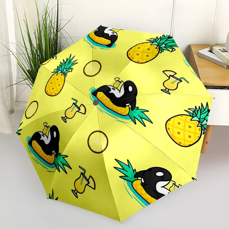 1pc Pineapple Orca Automatic Open/Close Umbrella Compact Folding Umbrella, All-Season Portable Umbrella for Women/Men F1124129
