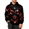 Men's Hoodie Hoodie Hoodie Flame Skull Digital Printed Halloween Style Casual Sports Hoodie Top