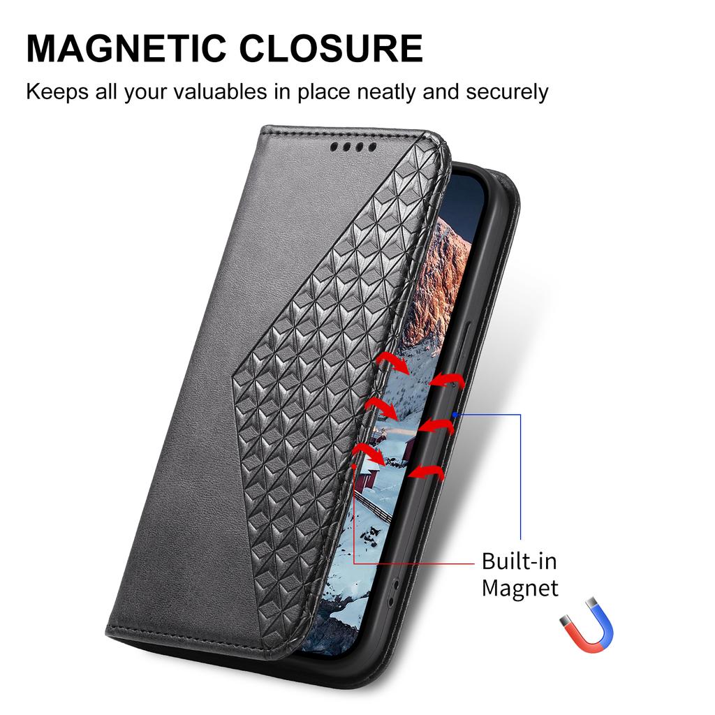 Чехол для телефона Xiaomi Poco C75 4G/Redmi 14R 5G/14C 4G из ПУ кожи с текстурой теленка с кошельком