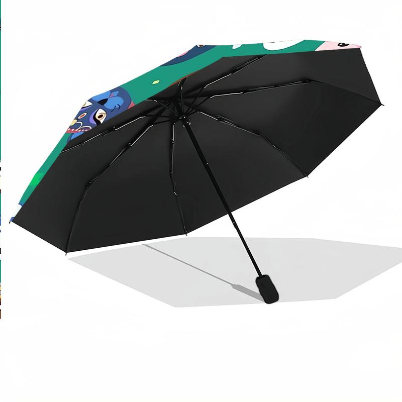 Animal Crossing Windproof Auto 8 Rib Folding Umbrella Portable Outdoor Parasol