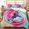 Unicorn King Queen Bedding Set For Kids Girls Teen Rainbow Floral Dreamcatcher Duvet Cover Microfiber Quilt Cover Home Textile