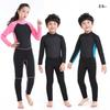 Kids 2.5mm Neoprene Wetsuit Full Suit Long Sleeve Pants Snorkeling Diving Swimming Warm Water Sports