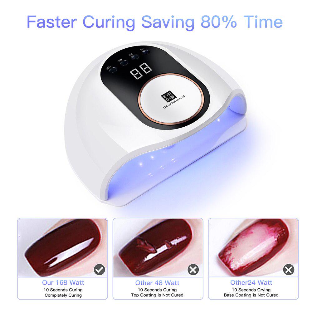 168 Вт УФ светодиодная лампа для сушки ногтей, две руки, ледяная лампа, 42 светодиода для маникюра, гелевая лампа для сушки ногтей, лампа для сушки гелевого лака