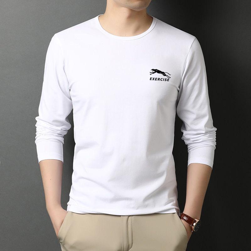Модная мужская повседневная футболка с круглым вырезом и длинными рукавами на осень/зиму.