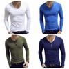 Men's Long Sleeve Shirts Classic Shirt Slim Tee Tops Solid Undershirt  for Casual Fitness Gym