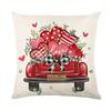 Valentine's Day Printed Cushion Cover Fans Stripe Letter Printed Polyester Sofa Decorative Cushion Cover