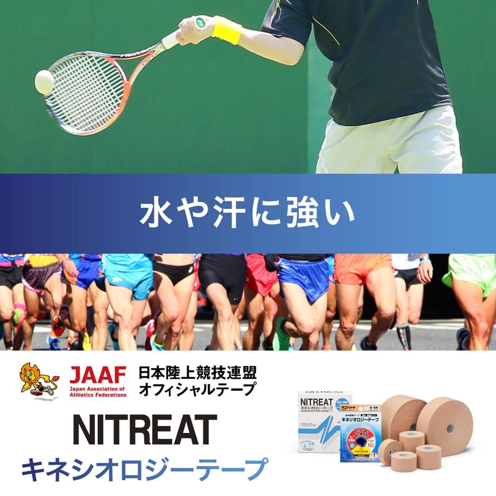 Nitoms Nitreat Kinesiology Water Muscle Protection Ширина 50 мм x Длина 5 м рулоны Лента, Репеллент, Лента, Многослойная упаковка, Растягивающаяся, Устойчивая к отслаиванию,