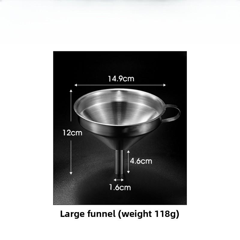 Stainless Steel Funnel 304 Kitchen Pouring Oil Funnel Filter Liquid Stainless Steel Oil Funnel Household Wine Funnel Large Calibre