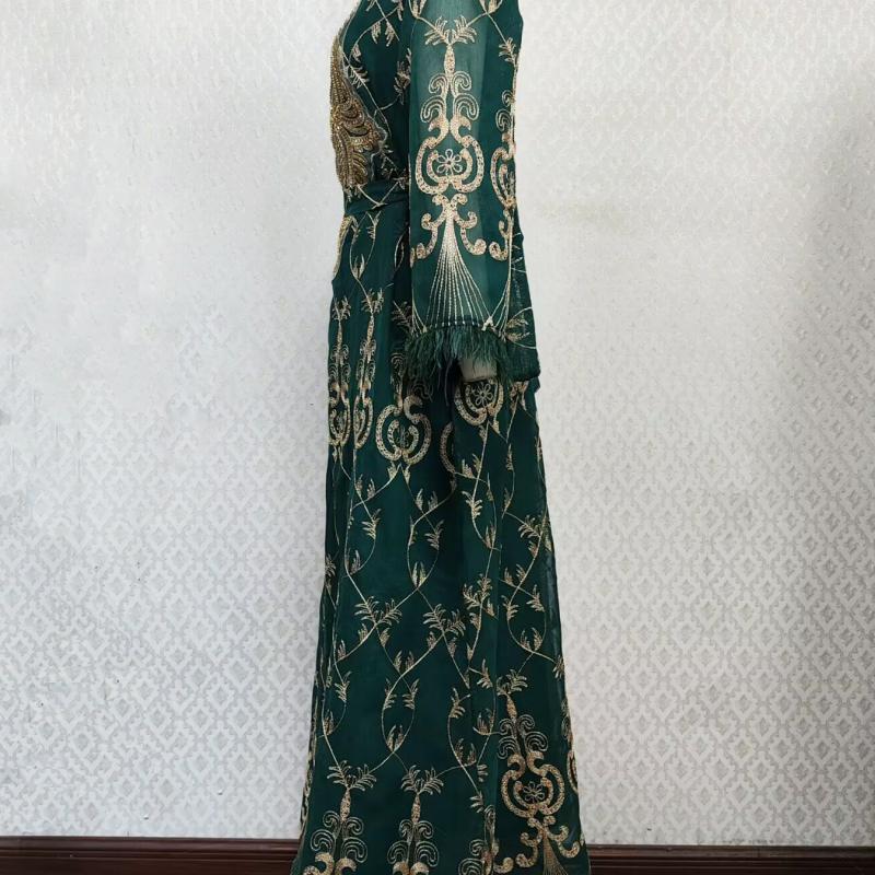 Арабский вышитый стикер платье мусульманский банкетный халат