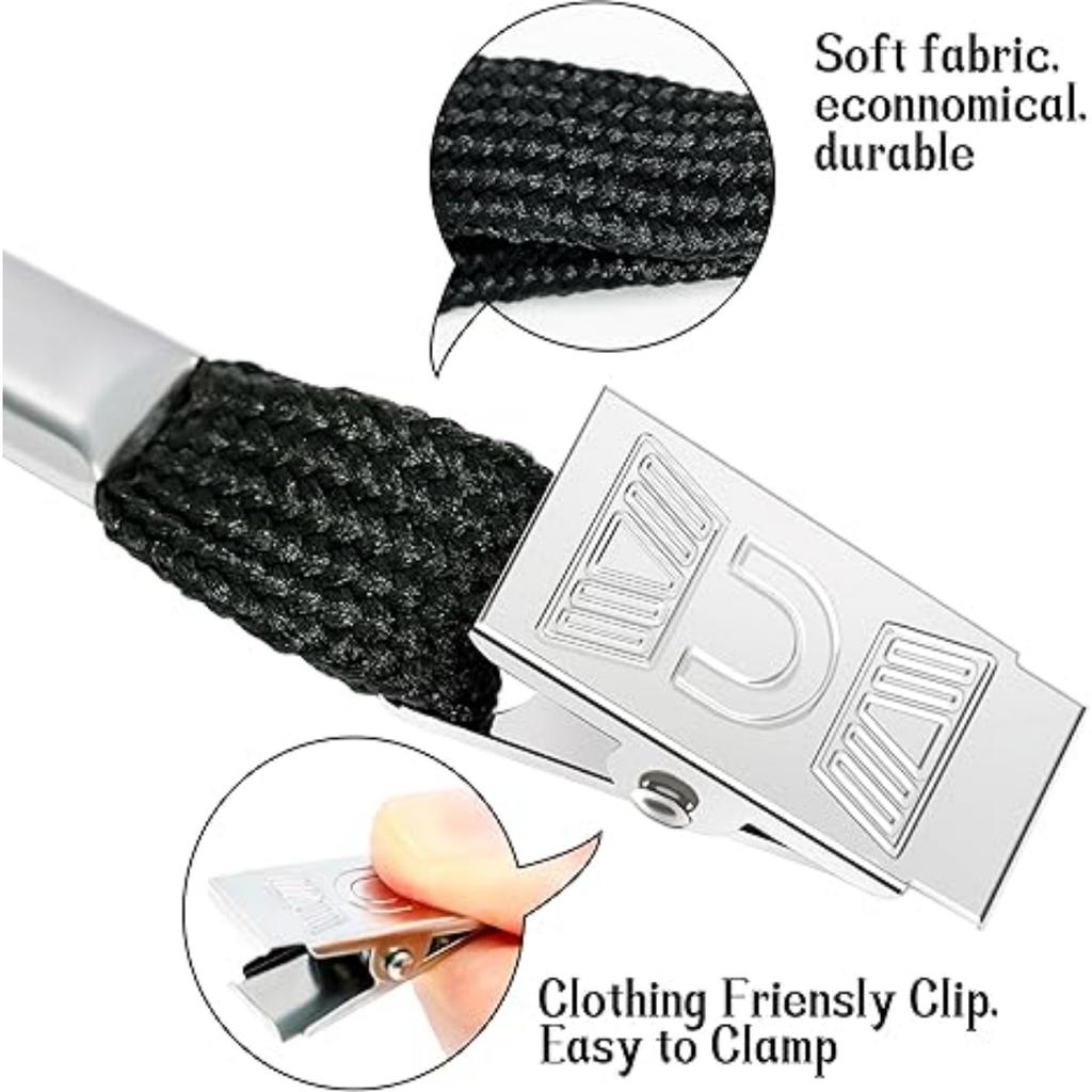 Набор из 12 пластиковых прозрачных горизонтальных бейджей, держателей для удостоверений личности и 12 черных шнурков с зажимами для бейджей