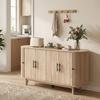 Living Room Sideboard, Oval, 4 Doors, 2 Adjustable Shelves, 147 x 40 x 76 cm, Oak