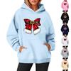 Women's Sweatshirts O-neck Long Sleeve Christmas Printed Top Solid Color Hoodie