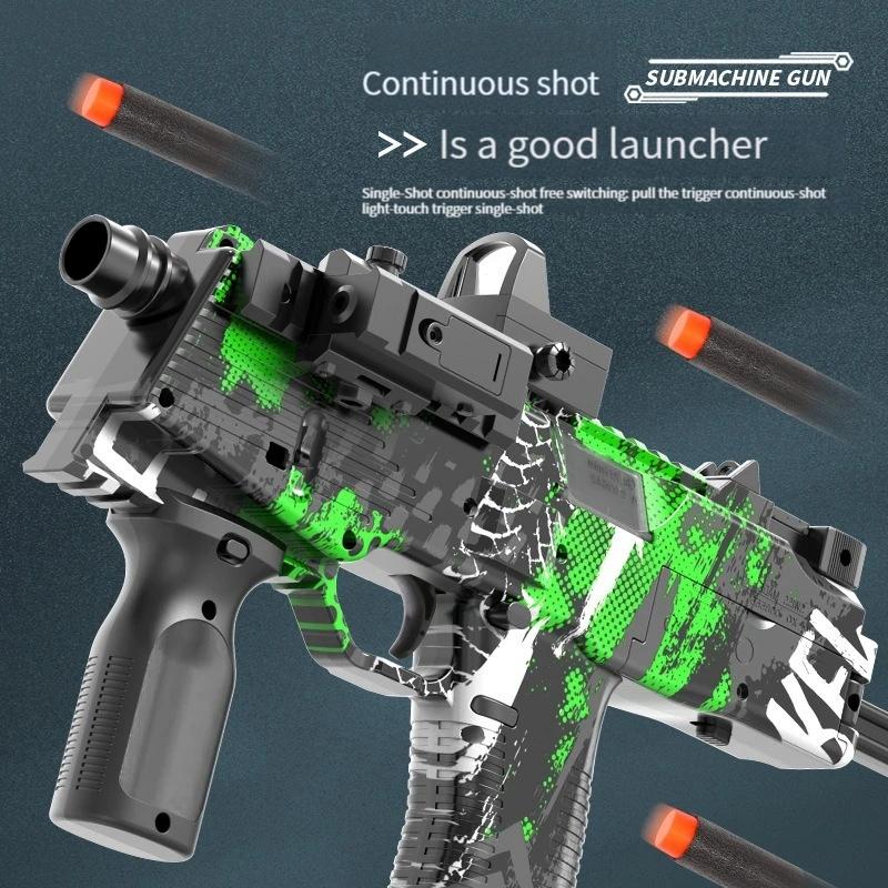 Игрушечный пистолет MP9 Электрический пенный дротик-бластер Пистолет-пулемет с мягкими пулями Автоматическое оружие для взрослых мальчиков детей Игры на открытом воздухе