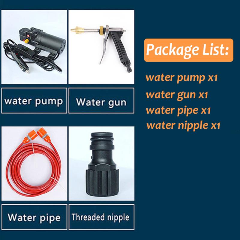 Portable Car Washer Pump 12V High Pressure Automobiles Washing Machine Kits Mini Electric Water Gun with Over-current Protection