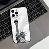 Америка США Флаг Статуя Свободы Чехол для телефона Для iPhone 17,16,15,14,13,12,11 Plus,Pro Max,XS,Мягкий силиконовый Черный чехол
