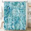 Роскошная сине-белая цветочная шторка для душа для украшения ванной комнаты, водонепроницаемая тканевая шторка для душа с принтом, набор с крючками (180x240