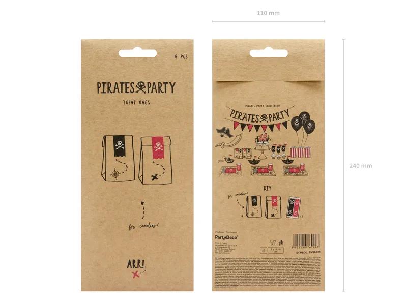 PartyDeco Pirate Candy Bags 1 pack / 6 pcs