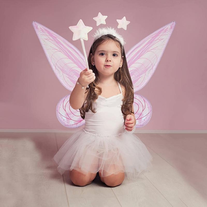 Праздничная вечеринка, ослепительное крыло бабочки, Хэллоуин, костюм феи и ангела, реквизит