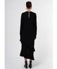 Greedius Asymmetrical Black Ruffle Dress