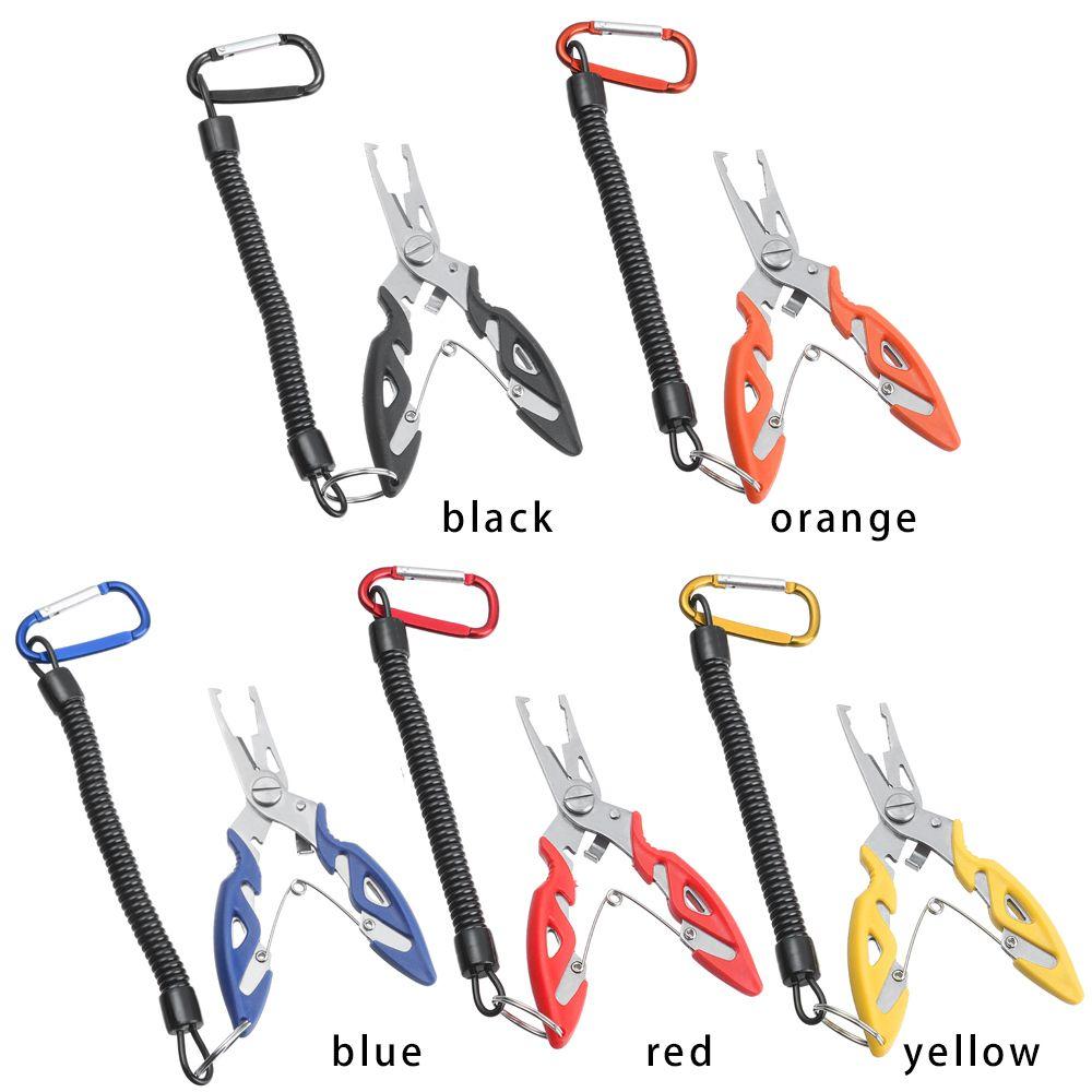 Multi-function with Lanyard Fishing Pliers Hook Removers Stainless Steel Scissor Bait Line Cutter
