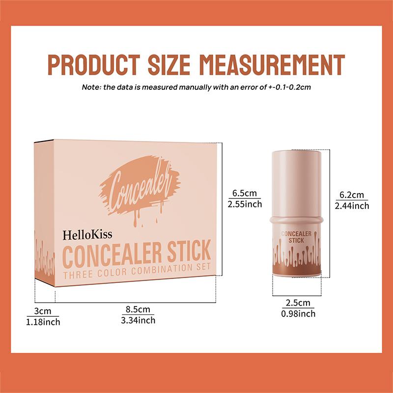 3pcs Contouring Stick Set Face Contour Stick Shadow Stick Blush Stick 3-in-1 Perfect Concealer Stick Full Coverage Breathable and Light