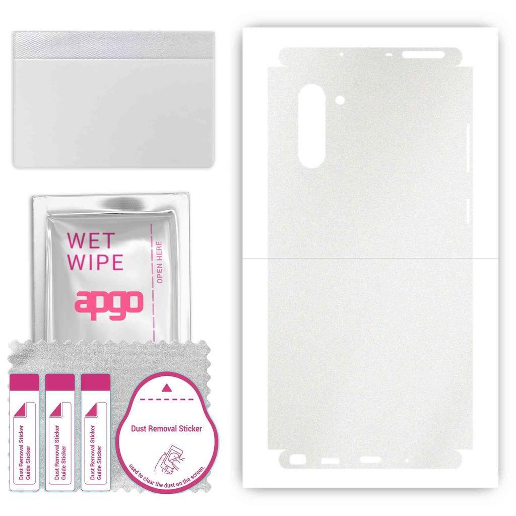 apgo Protective Skin Sticker for the Back+sides Compatible with Samsung Galaxy Note 10, Full Wrap Film, Foil, Vinyl - Pattern Matte Transparent