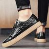 Genuine Leather Mens Casual Shoes Fashion Crocodile Pattern Business Shoes for Men Sneakers High Quality Lace Up Tenis Masculino