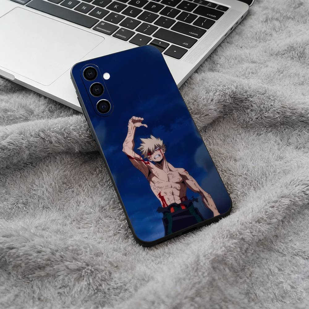 Shonen Anime-My -H-Hero -Academia Soft Silicone phone Case for Samsung Galaxy A73/A71/A72/A70/A53/A52/A51 - Black