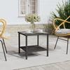 VidaXL Black Side Table 45x45x45 Cm Poly Rattan and Tempered Glass 319398