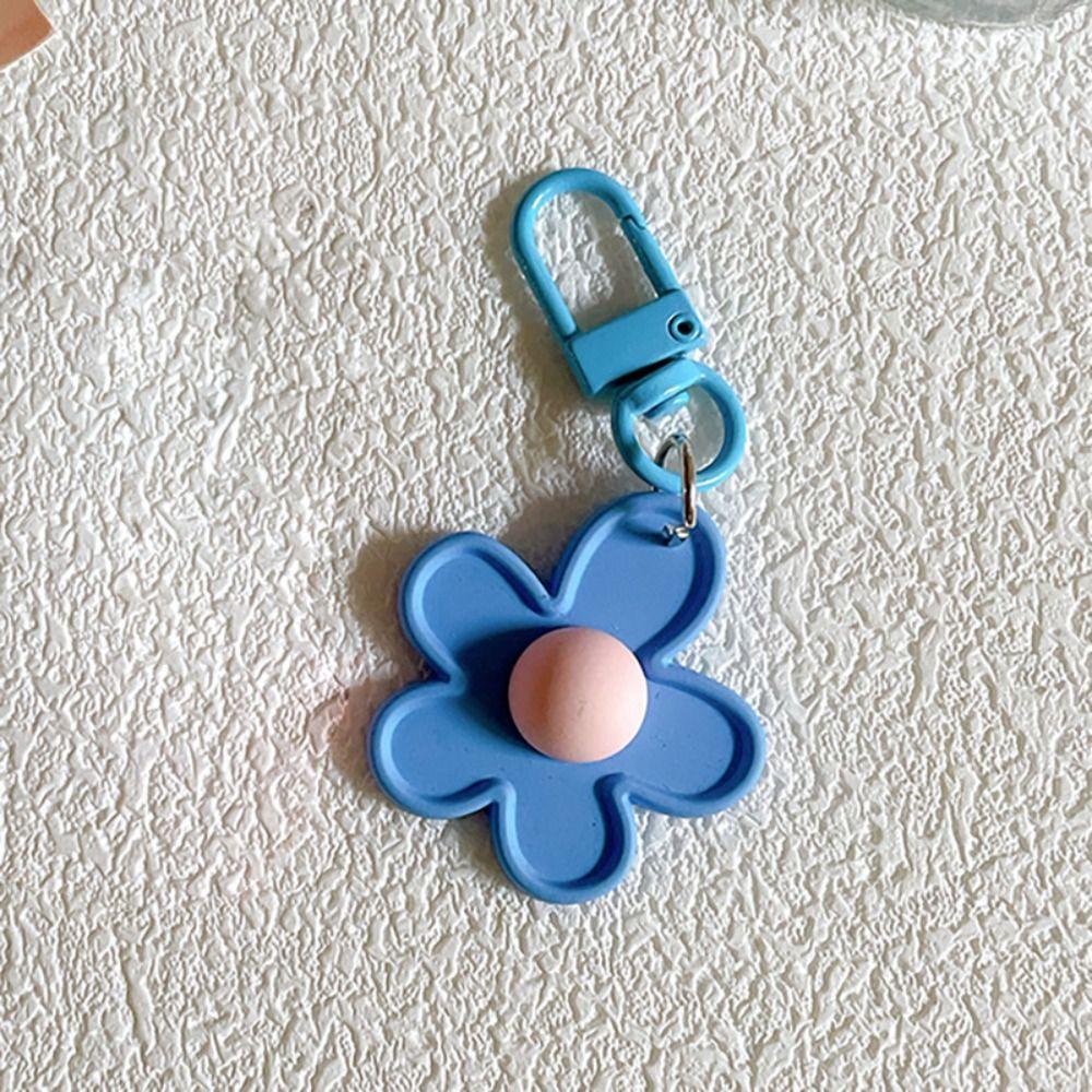 Брелок в виде цветка из мультфильма, брелок из смолы, забавный брелок для сумки, подвеска для автомобильного ключа