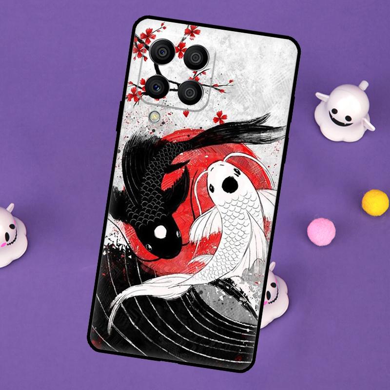 Чехол-обложка с изображением рыбы Кои Инь-Ян для Samsung Galaxy M54 M14 M34 M33 M13 M23 M53 M15 M55 M31 M51 M20 M30s M32 M52