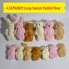 Mini Jointed Rabbit Pendant - 6cm Long-Haired Plush Toy for DIY Jewelry, Gift Boxes, Clothing Accessories
