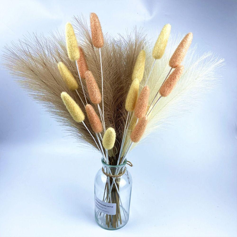 10PCS/Set 55CM Fluffy Pampas Grass DIY Fake Plant Reed Simple Artificial Plants  Wedding Party