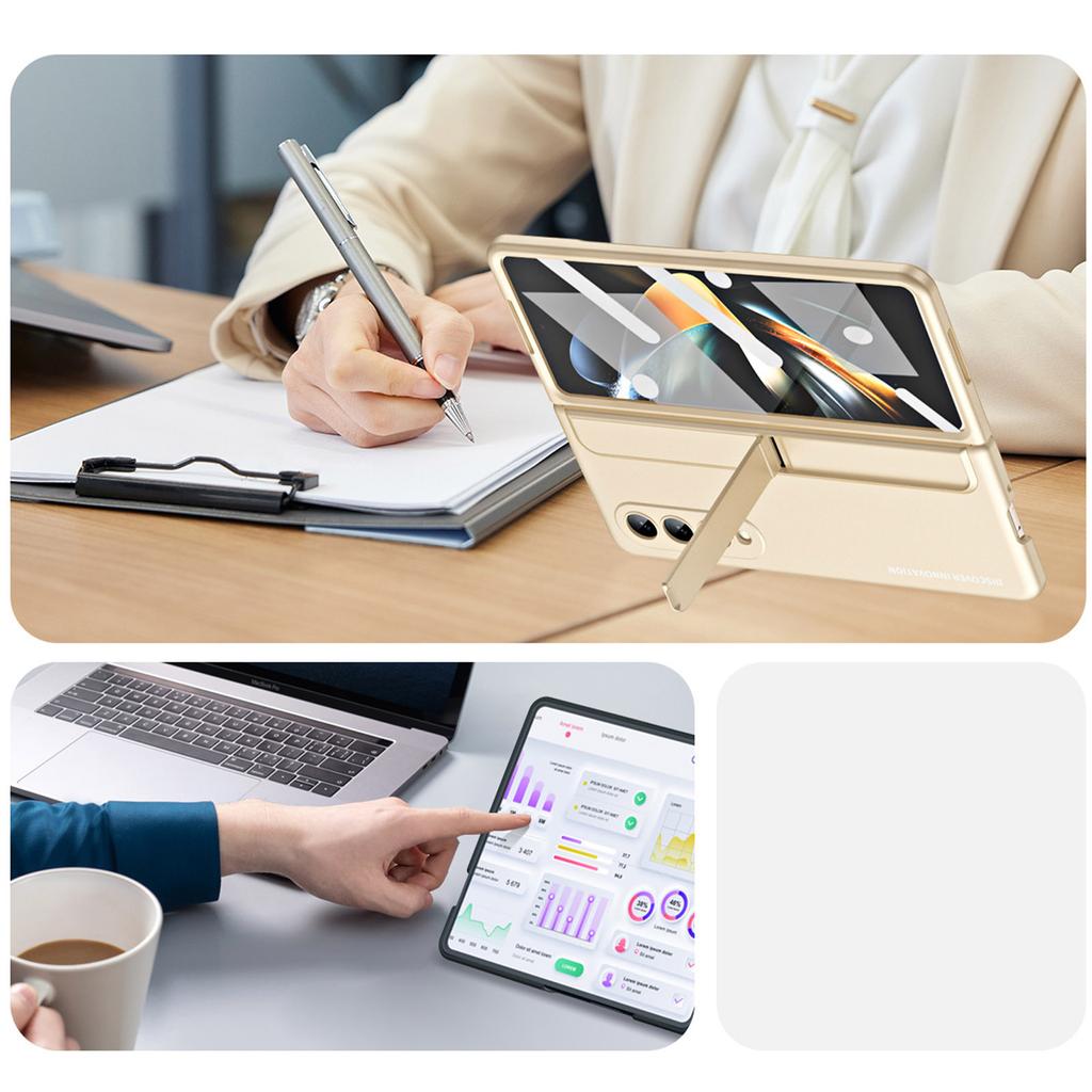 Для Samsung Galaxy Z Fold 4 5g Жесткий чехол с подставкой, противоударный чехол для телефона с держателем для ручки, ультратонкий чехол 2022