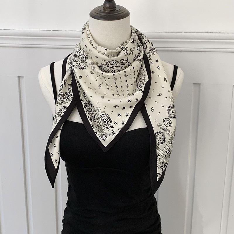 Silk Scarf High-end New Summer Multi-purpose Scarf Shawl Versatile Decorative Scarf Headscarf Triangle Scarf Waist