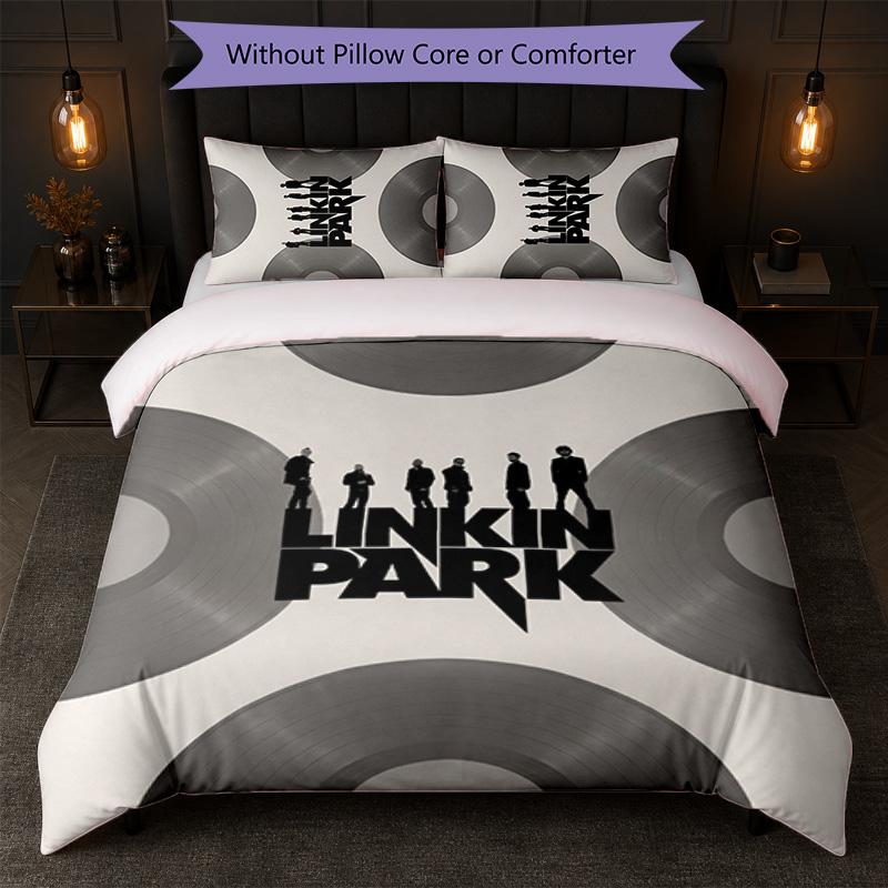Linkin Park Print 3Pcs Bedding Set Duvet Cover With Two Pillowcases Soft Bed Linen For Household Bedroom