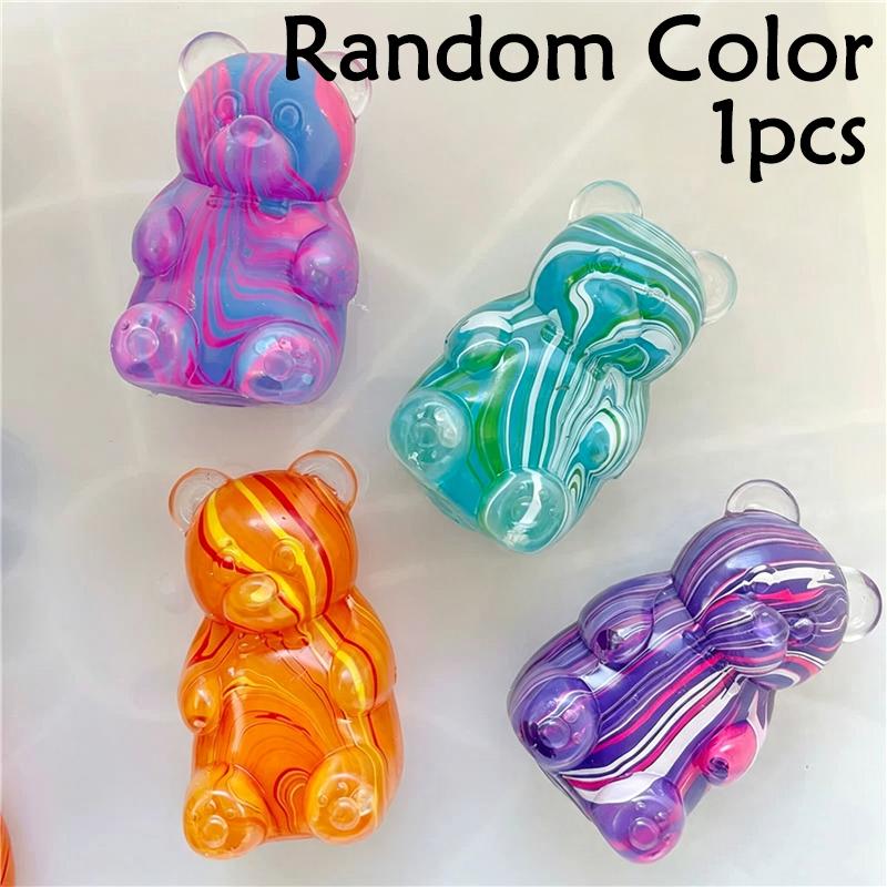 Soft Tpr Maltose Squishy Toy Marble Quicksand Cube Heart Egg Clear Gummy Bear Slow Rebound Fidget Anti-Stress Sensory Toy 14+