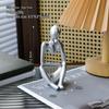 Nordic Minimalist Silver Thinker Sculpture for Home and Hotel Decor