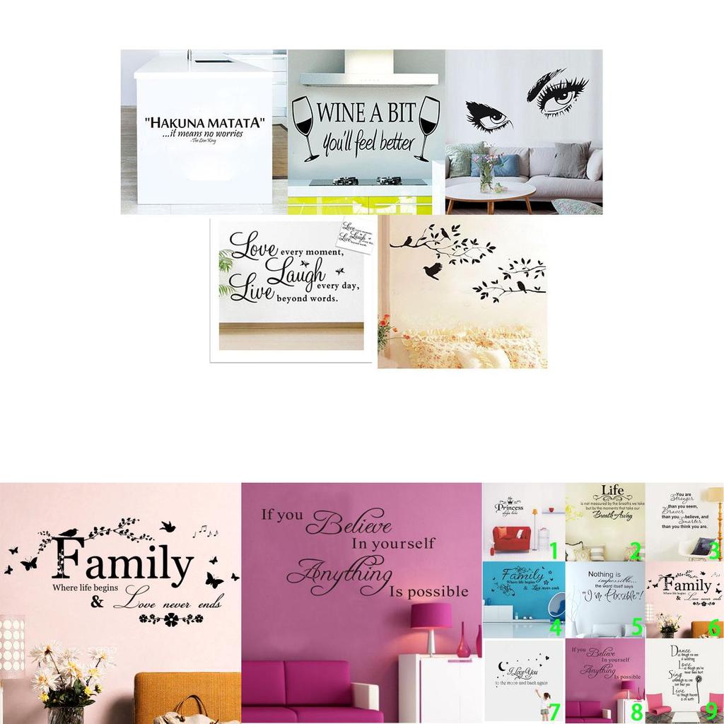 Премиум Винил Домашний Декор Комнаты Искусство Цитата Наклейки Настенные Наклейки Спальня Съемная Фреска